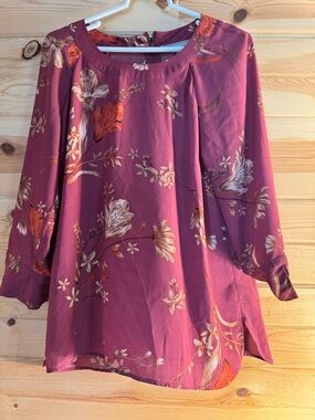 Daniel Rainn Plum Floral Blouse